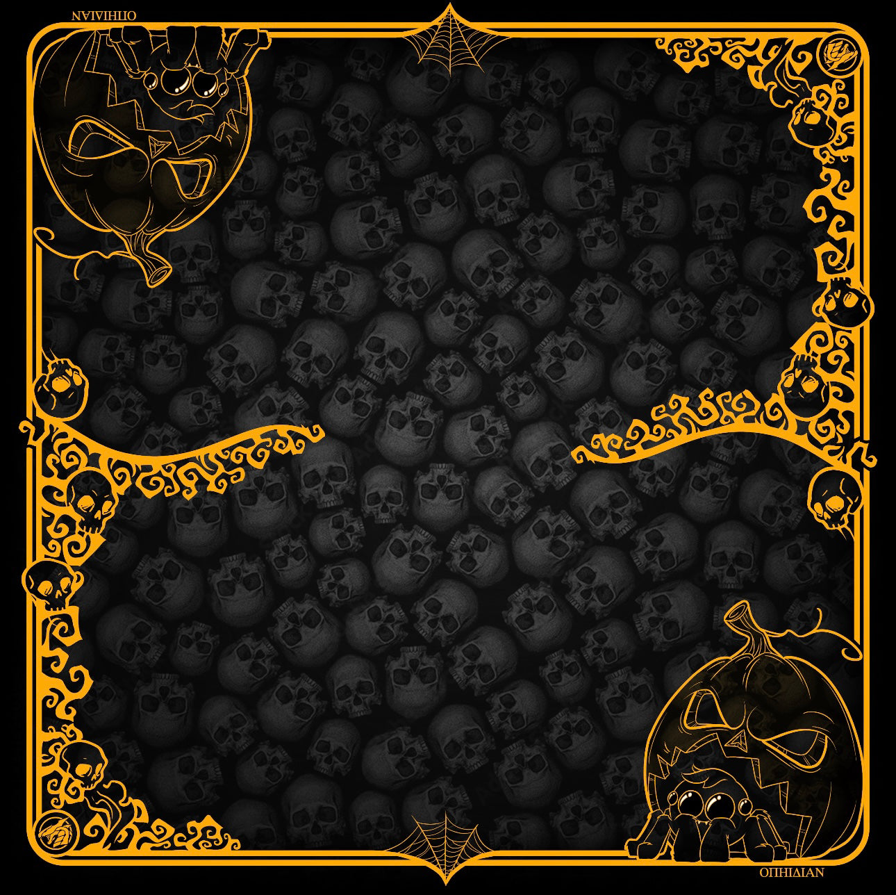 Hallowcreepy 2 Player Cloth Playmat Black