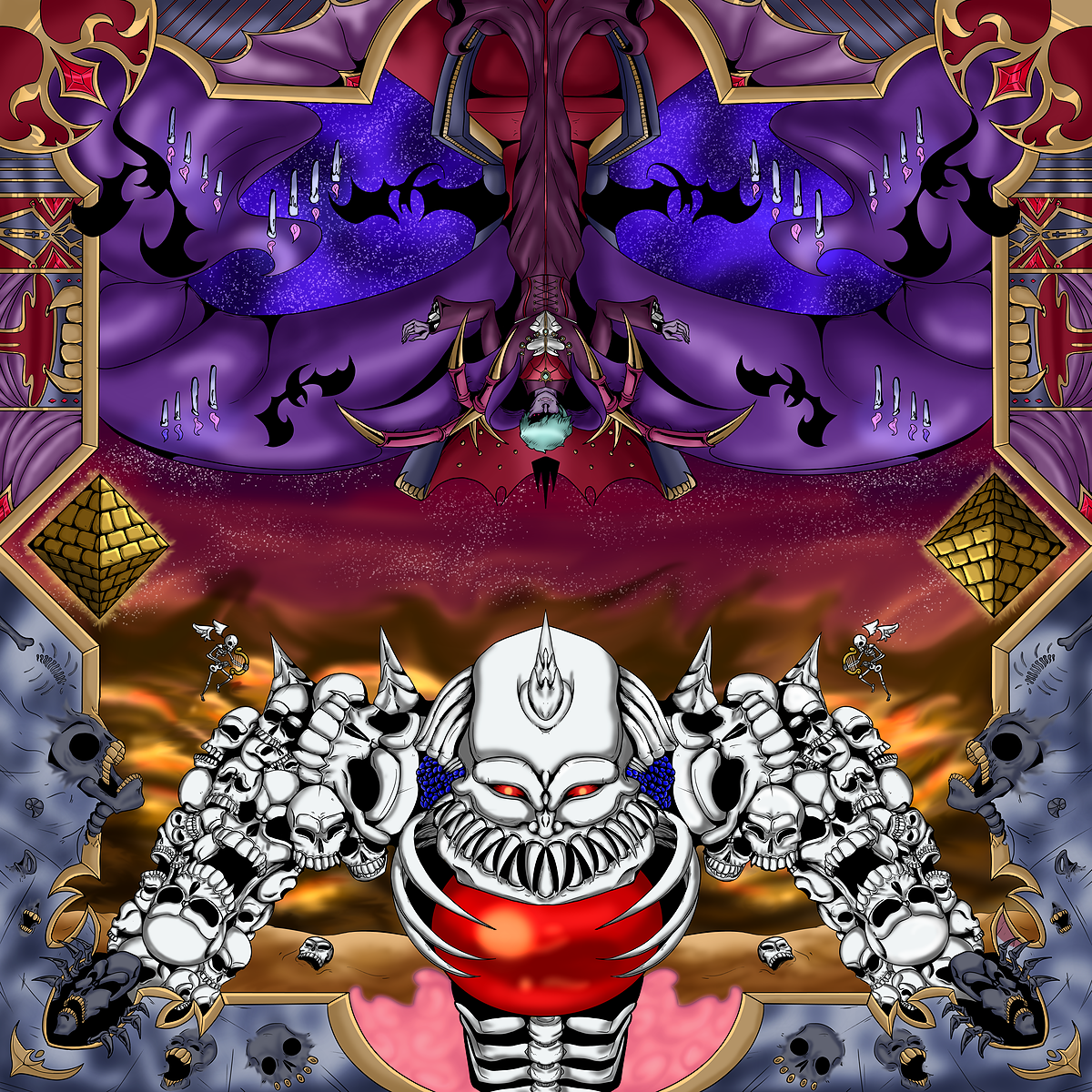 Undead 2 Player Cloth Playmat Full Color